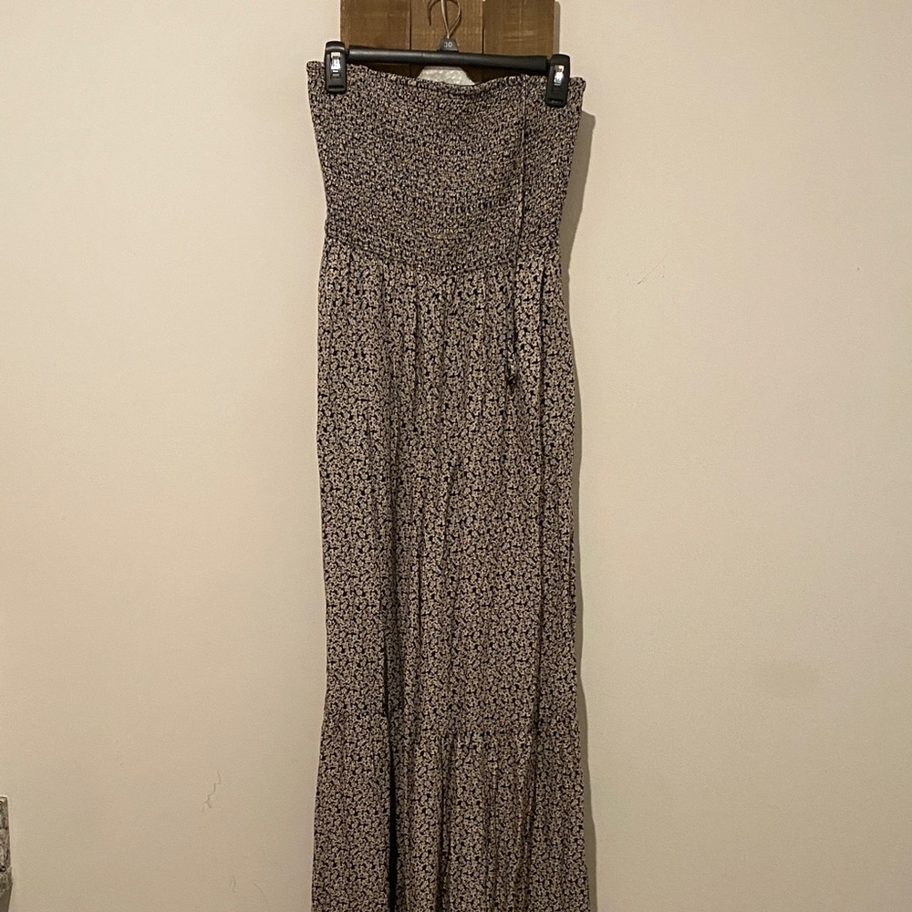 Free People Black and White Floral Jumpsuit